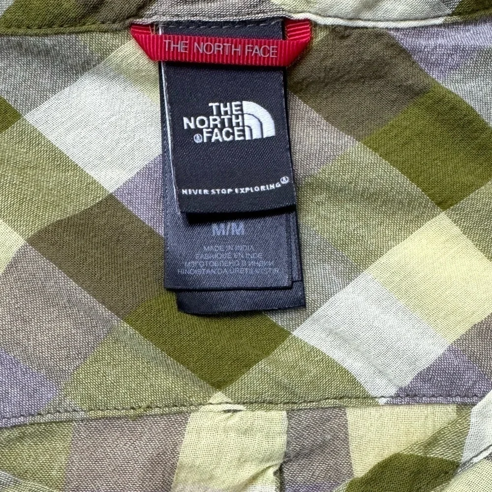 The North Face Organic Cotton Plaid Button Down Short Sleeve Medium - Picture 4 of 11